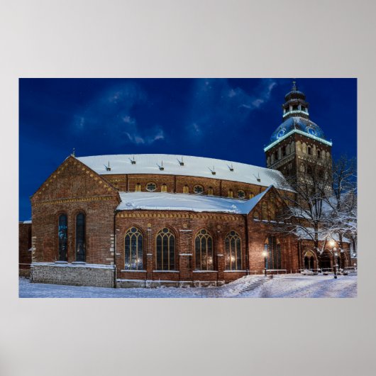 ラトビアのリガにあるドーム大聖堂 ポスター (正面)