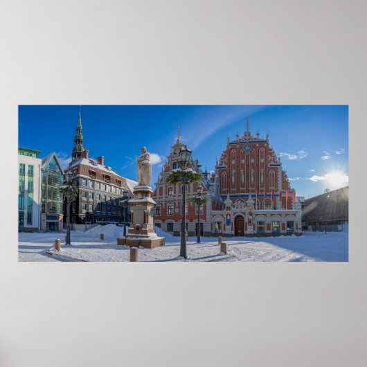 ラトビアのリガの歴史的市内中心部 ポスター (正面)