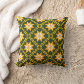 ラトビアのヴィンテージフォークアートアユスクリスパターン クッション (ブランケット)