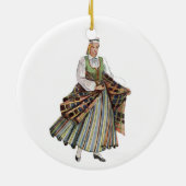 ラトビアの伝統的な衣裳のオーナメント セラミックオーナメント (裏面)