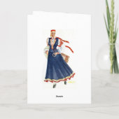 ラトビアの伝統的な衣裳の挨拶状 カード (裏面)