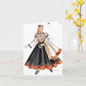 ラトビアの伝統的な衣裳カード カード (黄色い花)