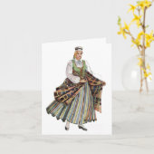 ラトビアの伝統的な衣裳 カード (黄色い花)