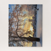 ラトビアの冬の田舎 ジグソーパズル (縦)