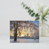 ラトビアの冬の田舎 ポストカード (スタンド正面)