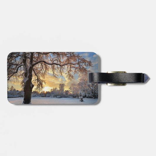 ラトビアの冬の田舎 ラゲッジタグ (裏面横)