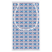 ラトビアの古代シンボルや象徴の青、赤、白のフォークアート スモールペーパーバッグ (裏面)