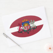 ラトビアの国旗/コート 楕円形シール (封筒)