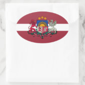 ラトビアの国旗/コート 楕円形シール (バッグ)