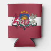 ラトビアの国旗/コート 缶クーラー (正面)