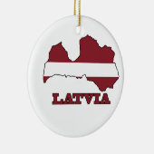 ラトビアの地図の旗 セラミックオーナメント (右)