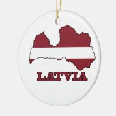 ラトビアの地図の旗 セラミックオーナメント (左)