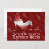 ラトビアの少女シルエット国旗 ポストカード (正面/裏面)