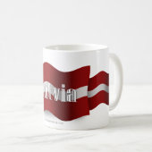 ラトビアの振る旗 コーヒーマグカップ (正面右)