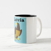 ラトビアの旅行ポスター。 ツートーンマグカップ (正面右)