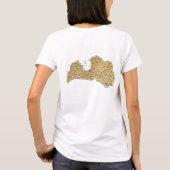 ラトビアの旗と地図のTシャツ Tシャツ (裏面)