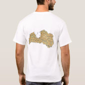 ラトビアの旗と地図Tシャツ Tシャツ (裏面)