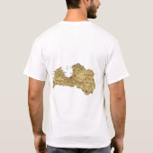 ラトビアの旗+地図+テキスト Tシャツ (裏面)
