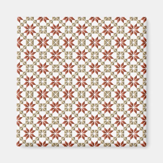 ラトビアの朝の太陽 幾何学模様IX マグネット (正面)