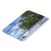 ラトビアの海岸近くの松林 マグネット (左側)