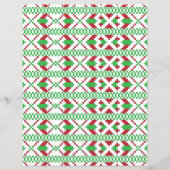 ラトビアの緑と赤の部族のフォークアート (裏面)