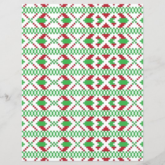 ラトビアの緑と赤の部族のフォークアート (裏面)