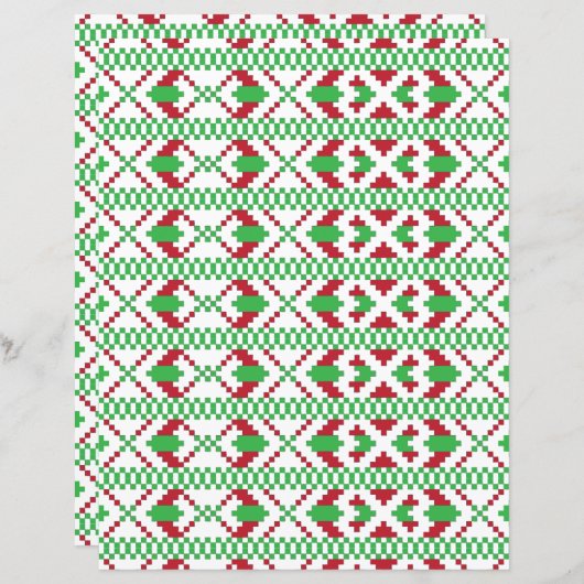 ラトビアの緑と赤の部族のフォークアート (正面/裏面)