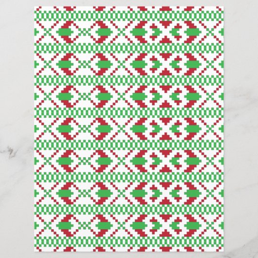 ラトビアの緑と赤の部族のフォークアート (正面)