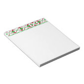 ラトビアの緑と赤の部族のフォークアート ノートパッド (アングル)