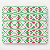 ラトビアの緑と赤の部族のフォークアート マウスパッド (正面)