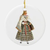 ラトビアの衣裳のオーナメント セラミックオーナメント (裏面)