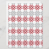 ラトビアの赤と灰色の幾何学的なムーンクロス (正面/裏面)