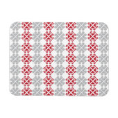 ラトビアの赤と灰色の幾何学的なムーンクロス マグネット (横)