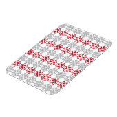 ラトビアの赤と灰色の幾何学的なムーンクロス マグネット (左側)