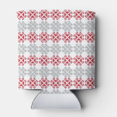 ラトビアの赤と灰色の幾何学的なムーンクロス 缶クーラー (裏面)