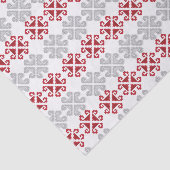 ラトビアの赤と灰色の幾何学的なムーンクロス 薄葉紙 (詳細)