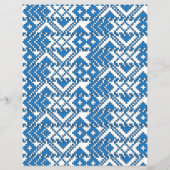 ラトビアの青と白のフォークアートパターン (裏面)
