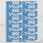 ラトビアの青と白のフォークアートパターン (正面)