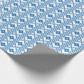 ラトビアの青と白の部族フォークアート ラッピングペーパー (角)