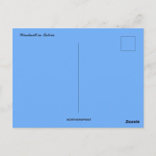 ラトビアの風車 ポストカード (裏面)