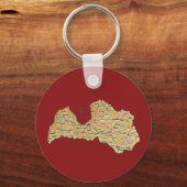 ラトビアマップキーチェーン キーホルダー (正面)