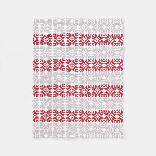 ラトビアンモーニングサン幾何学模様II フリースブランケット (正面)