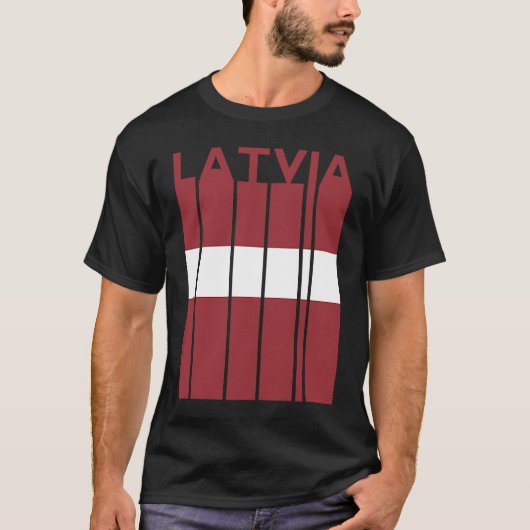 ラトビアヴィンテージラトビア国旗 Tシャツ (正面)
