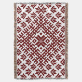 ラトビア伝統的のアユークリスデザイン スローブランケット (正面縦)