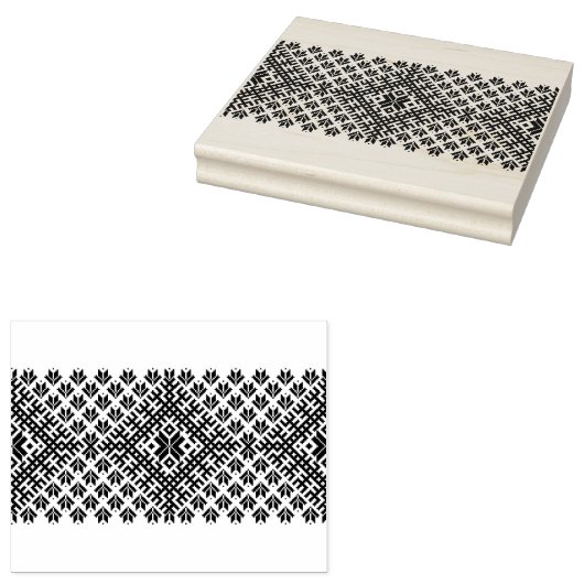 ラトビア伝統的のバルト海中帯のモチーフ ラバースタンプ (押印)