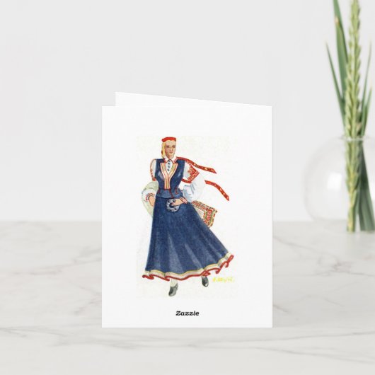 ラトビア伝統的の衣装グリーティングカード カード (裏面)