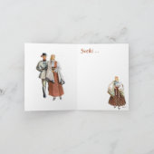 ラトビア伝統的の衣装グリーティングカード カード (内部)