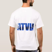 ラトビア冬の夜の文字と反射 Tシャツ (裏面)