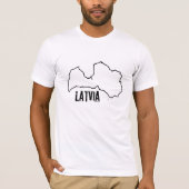 ラトビア国地図ラトビア縁ど国概要 Tシャツ (正面)
