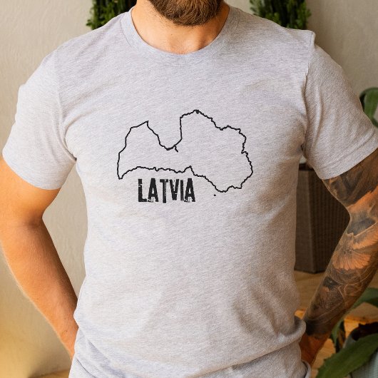 ラトビア国地図ラトビア縁ど国概要 Tシャツ